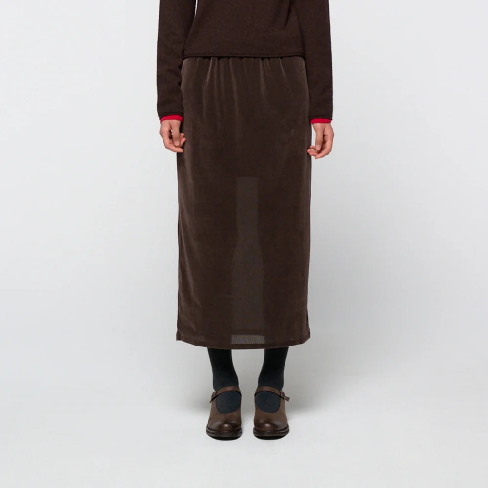 Slim banding skirt, Brown