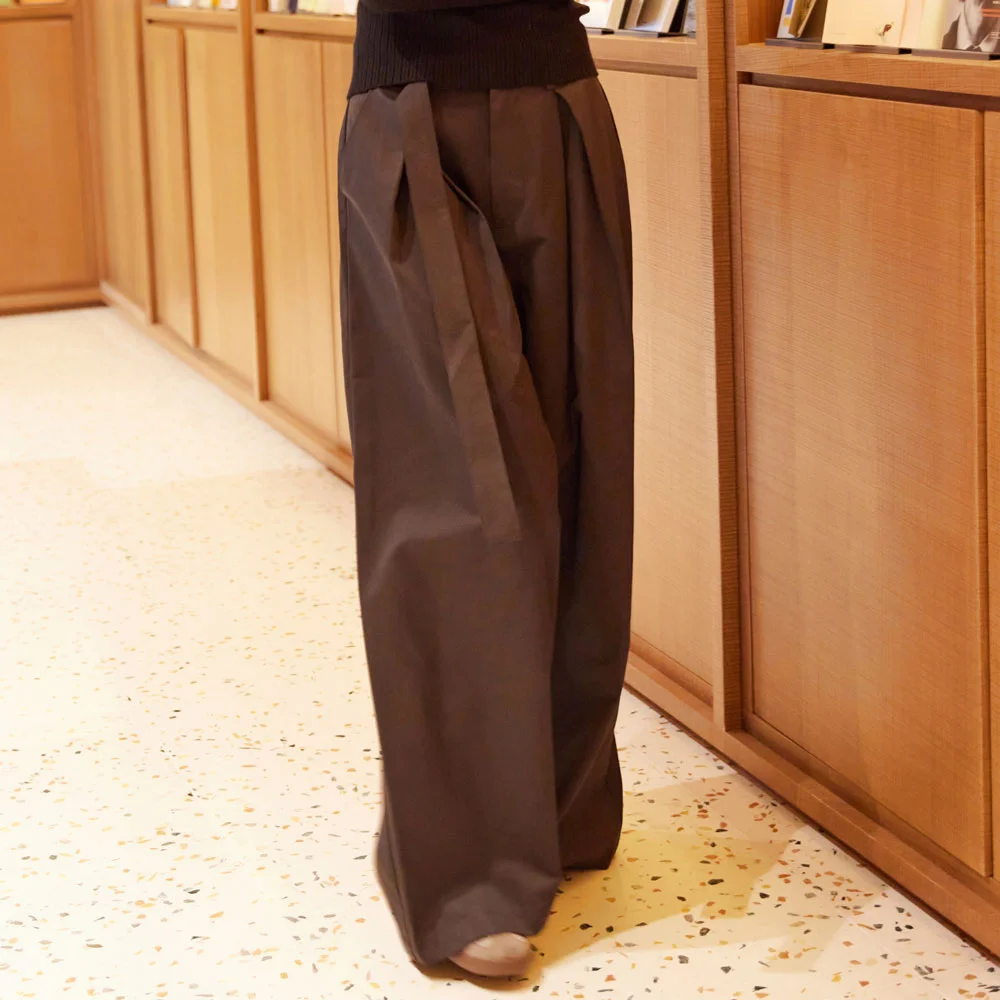 束帶 寬版 褲子