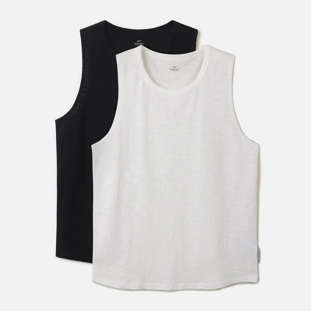 2PACK 20S SLUB SLEEVELESS TEE MULTI (247)