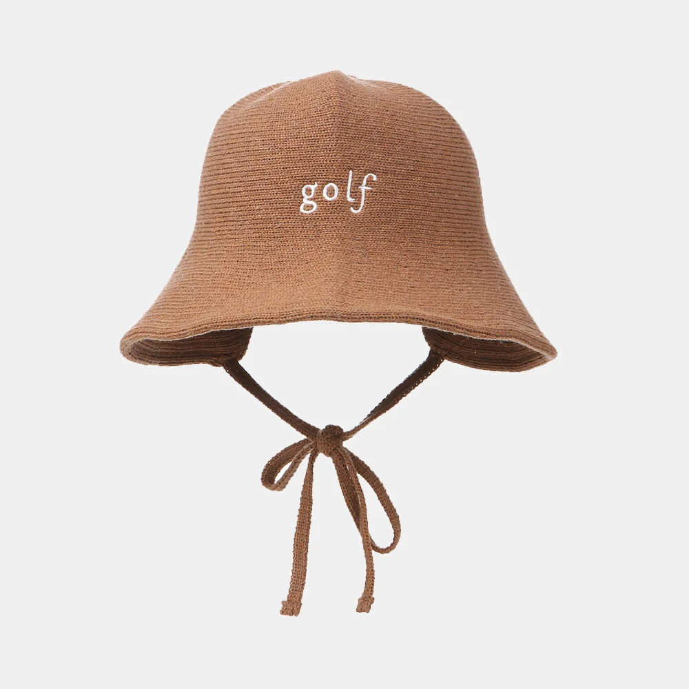 golf knit bucket hat_brown
