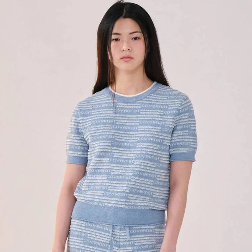 女裝 圈圈紗 半 針織衫 Blue