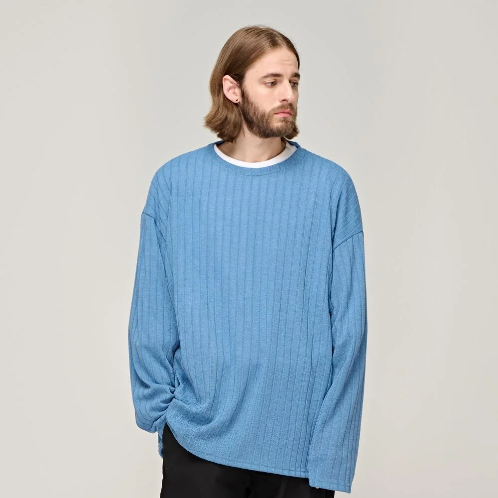 CB RIBBED ROUND OVER KNIT (BLUE)