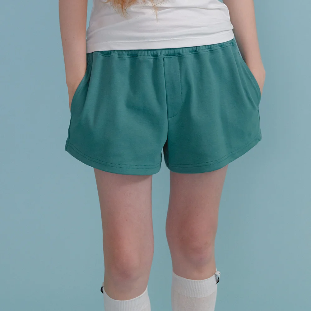Low banding shorts_aqua green