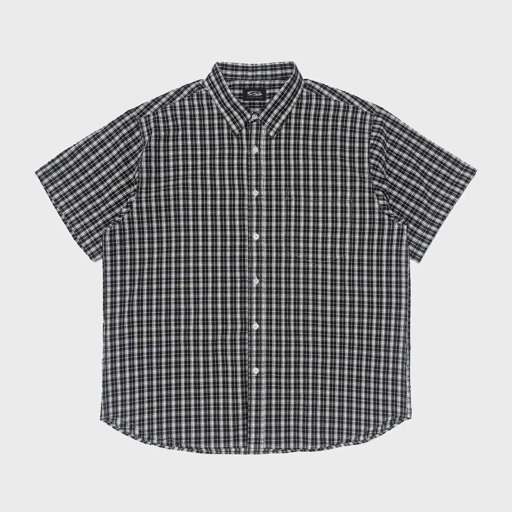 CREEZ LOOSE FIT CHECK SHORT SLEEVE SHIRT (BLACK)