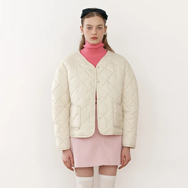 QUILTING SHORT JACKET IVORY