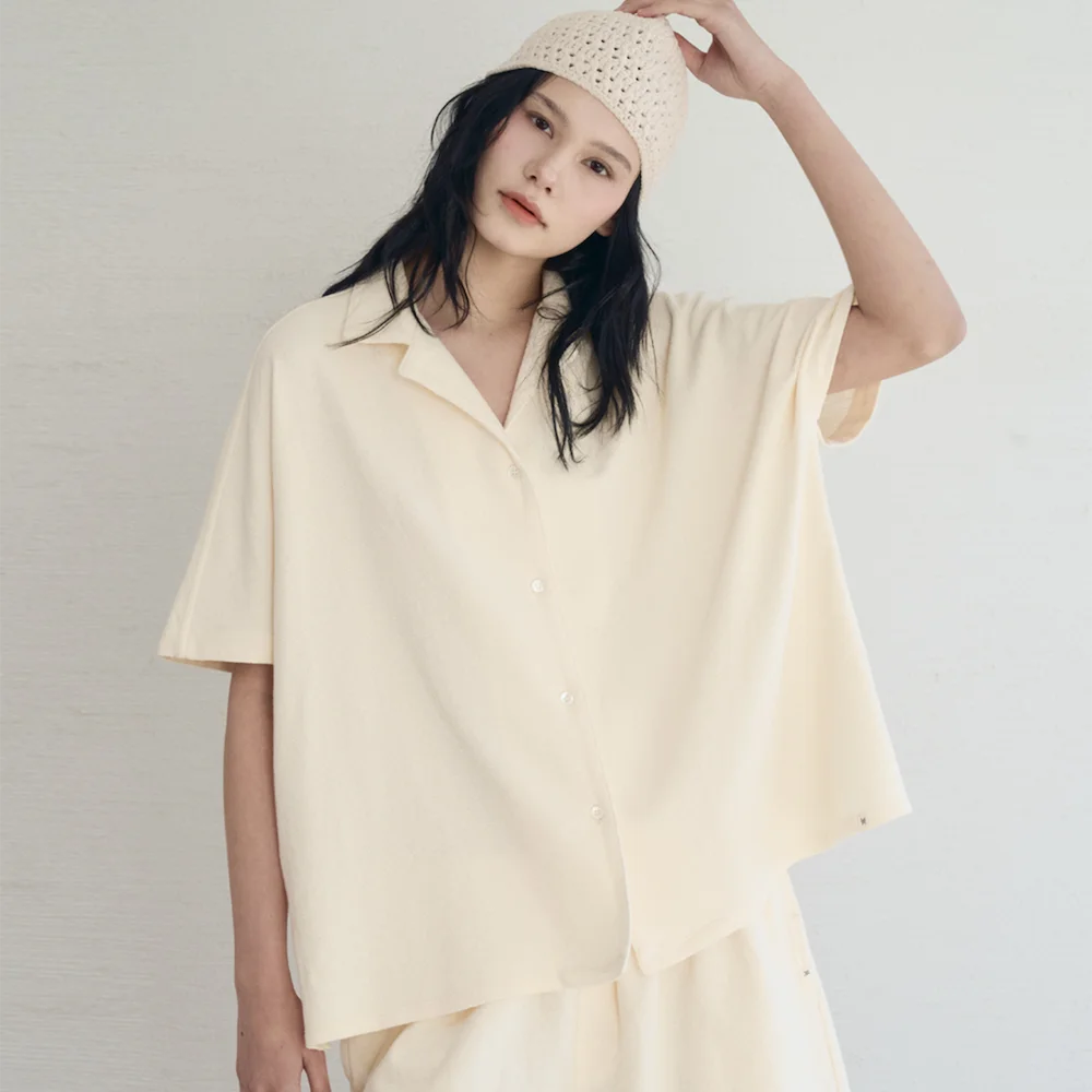 French Terry Lounge Shirt_Ecru