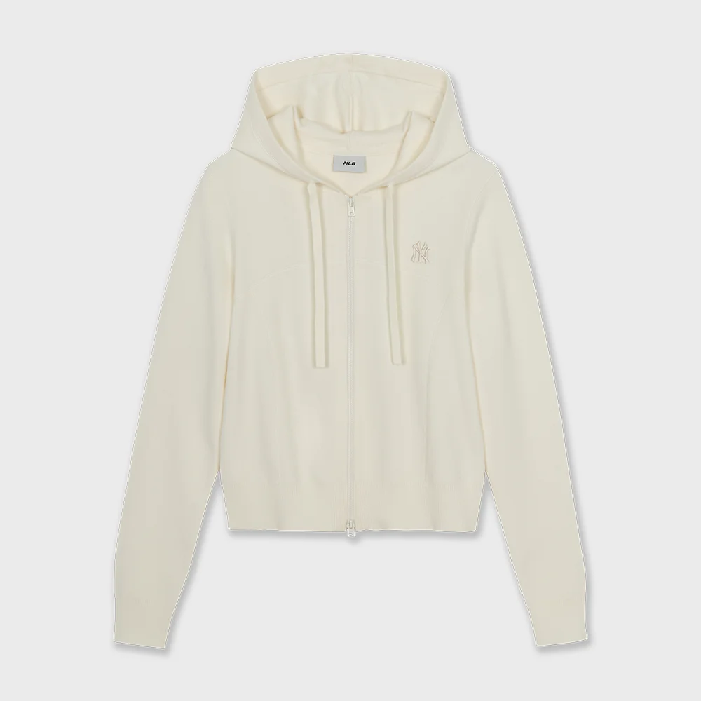 女裝 基本款 運動風 連帽拉鍊外套 開襟外套 NY (Cream)