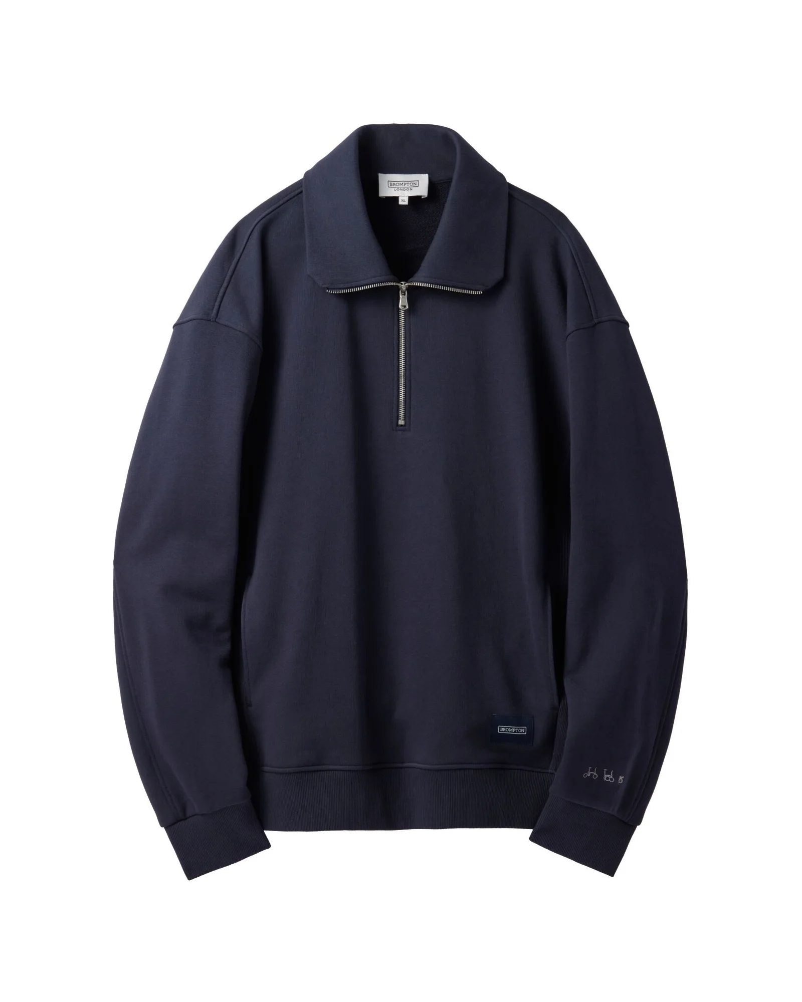 ORGANIC HALF ZIP SWEATSHIRT - NAVY (P241MSW536)