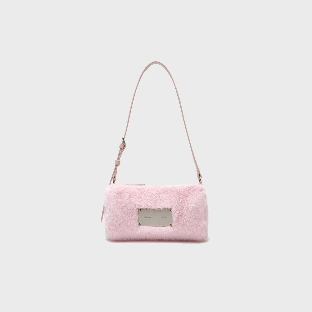 SOFT FUR MINI SHOULDER BAG IN PINK