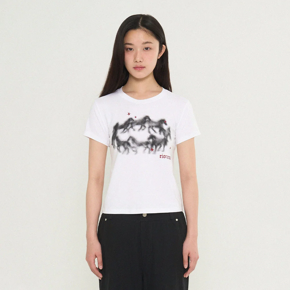 Oval Horse Short Sleeve T-shirt_White