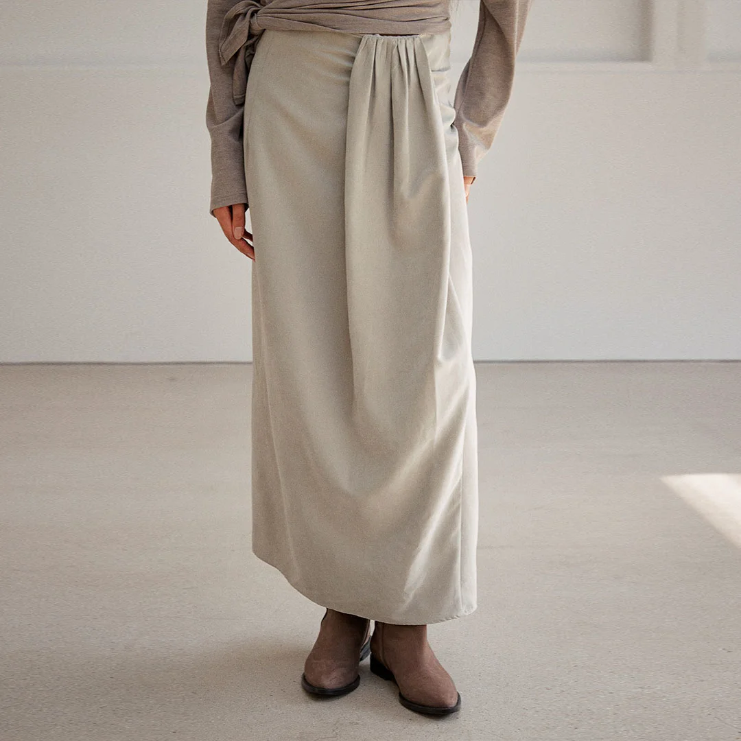 SUEDE FLUID SKIRT