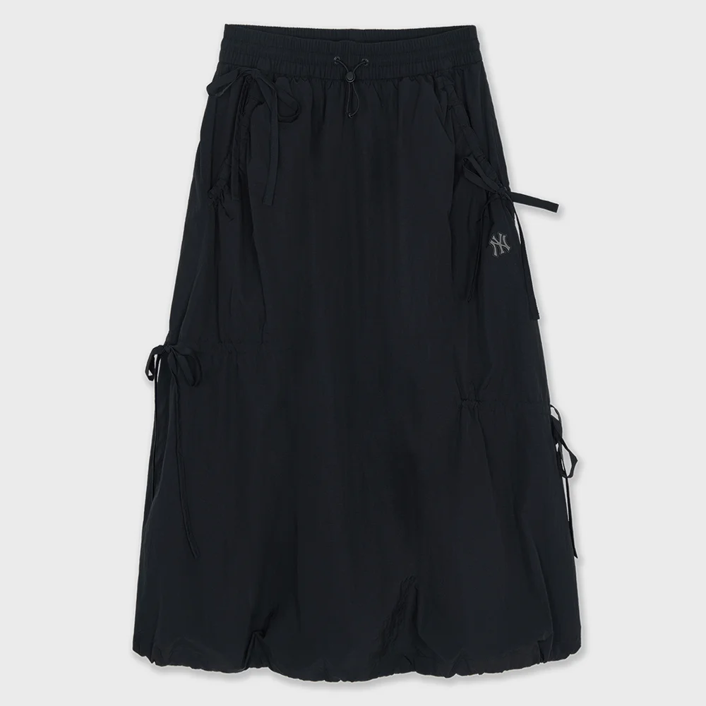女裝 戶外機能風 光澤 寬鬆 氣球 長 半身裙 NY (Black)