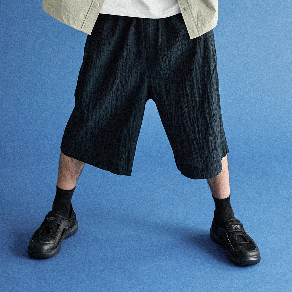 Gencle 皺褶 短褲(BLACK)