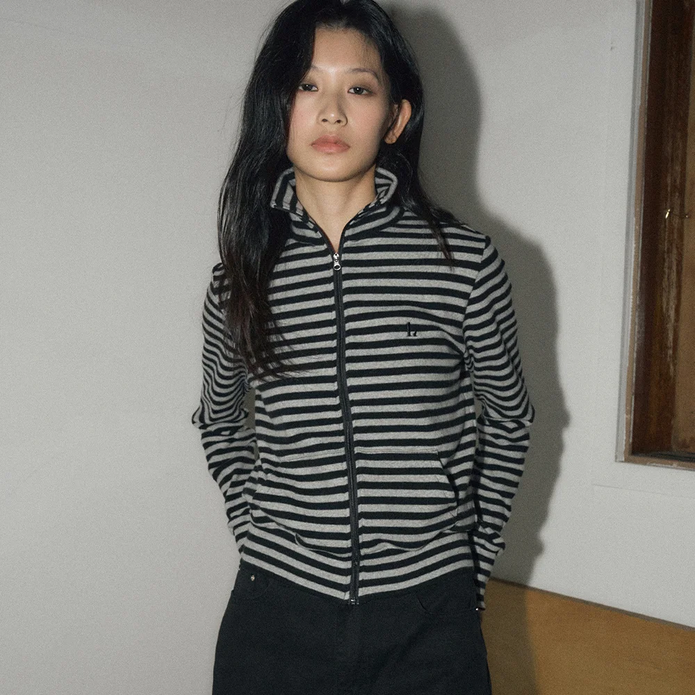 Parien 條紋 針織衫 拉鏈