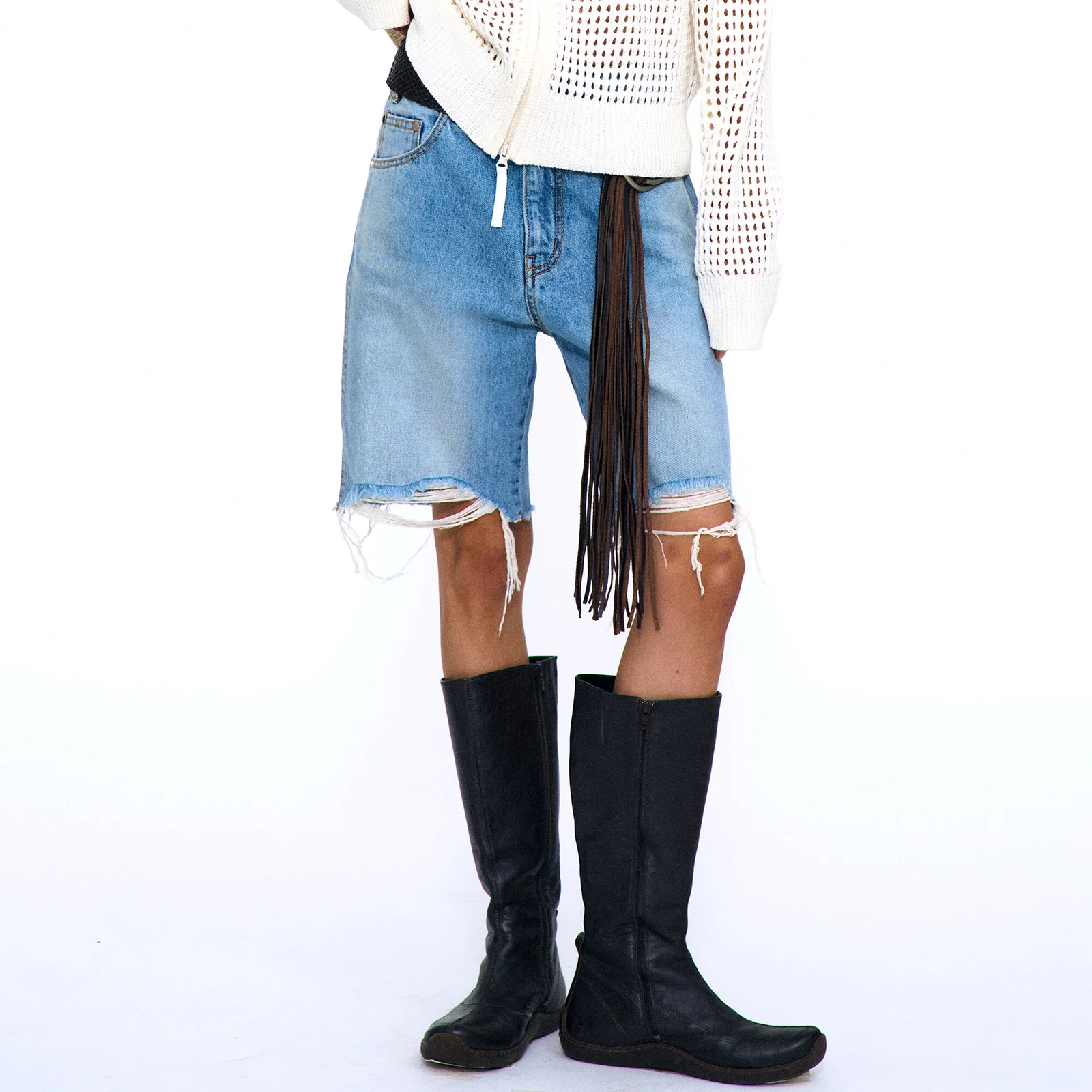 CUT OFF BERMUDA JEANS_LIGHT BLUE