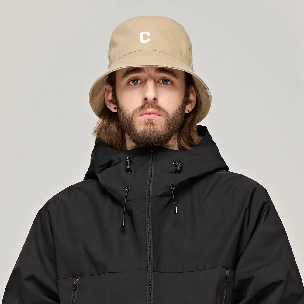 CB LOGO ROUND BUCKET HAT (BEIGE)