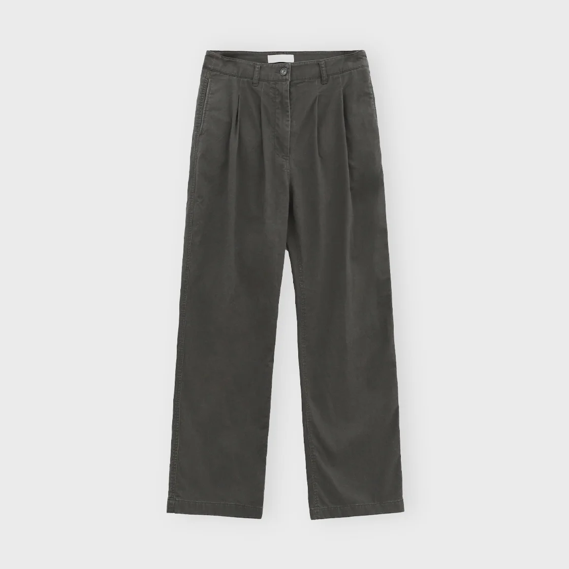 W Washed Two Tuck Pants, Charcoal