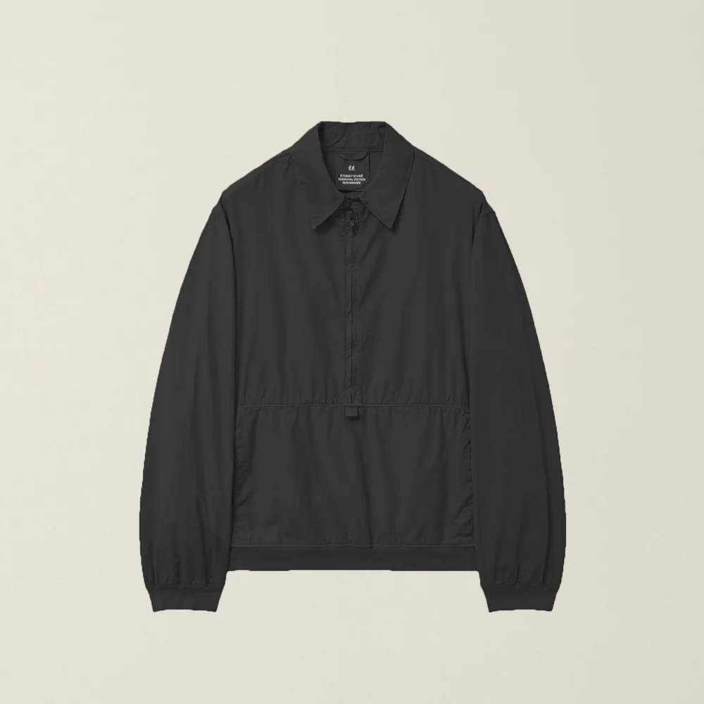 STANDARD COLLAR HALF ZIP-UP BLACK