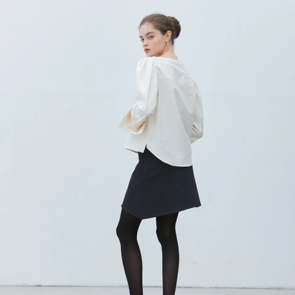 DAINA_STRUCTURAL MINI SKIRT_NAVY
