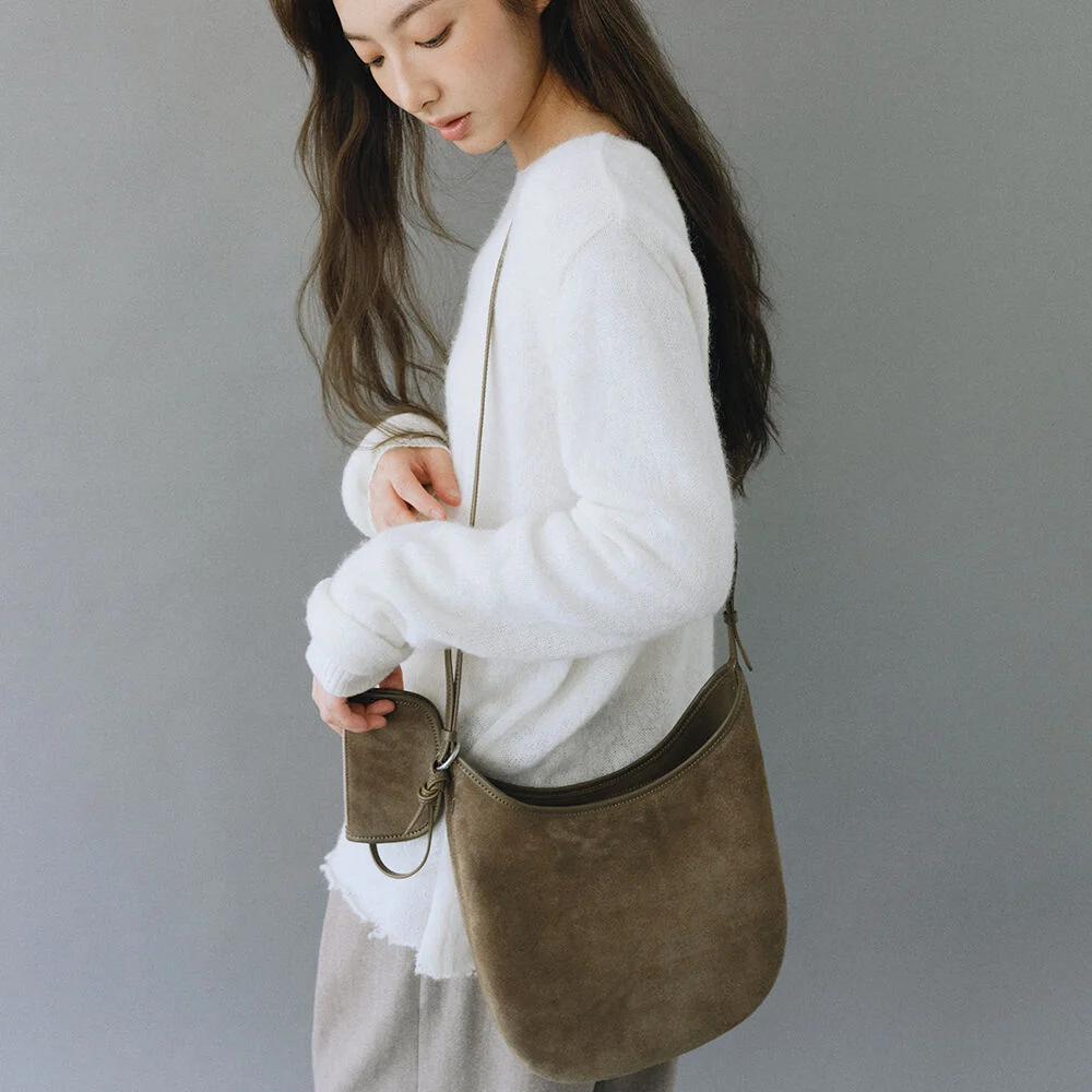 MOON BAG (SUEDE CAMEL)