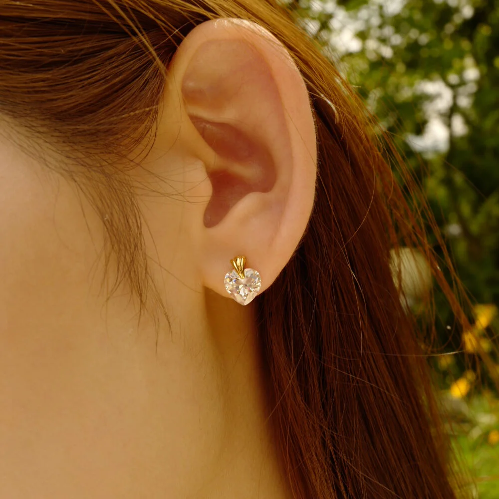 crystal heart earring