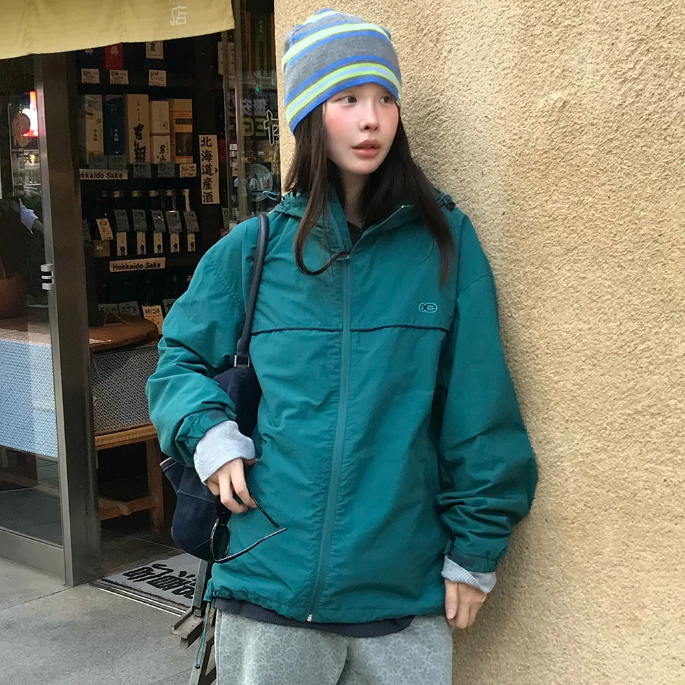 內襯 連帽衫 防風 外套 (Turquoise)