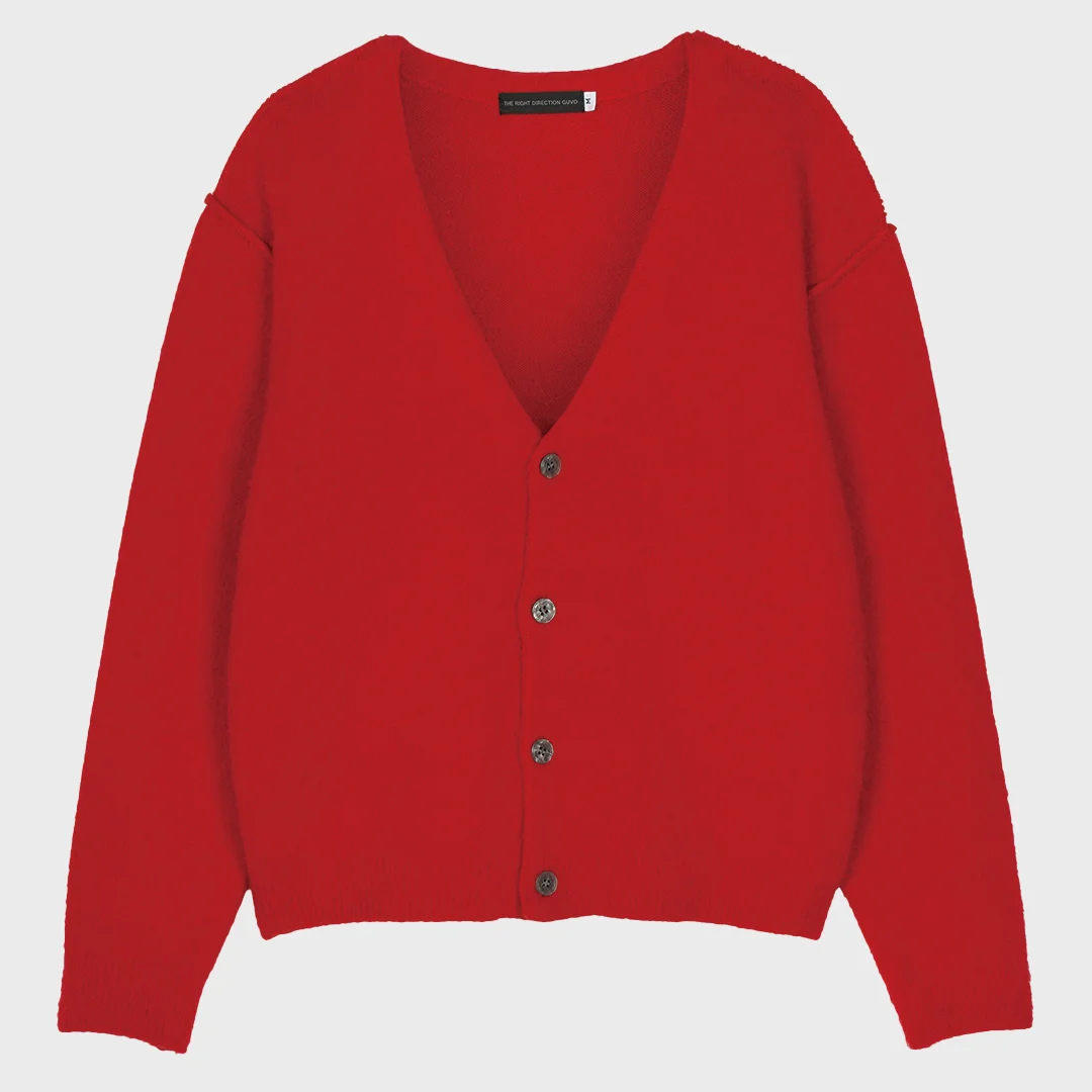 Out seam Cardigan, red