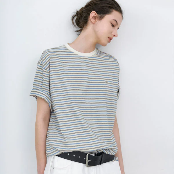 MULTI STRIPE BOXY TEE (T-7216)