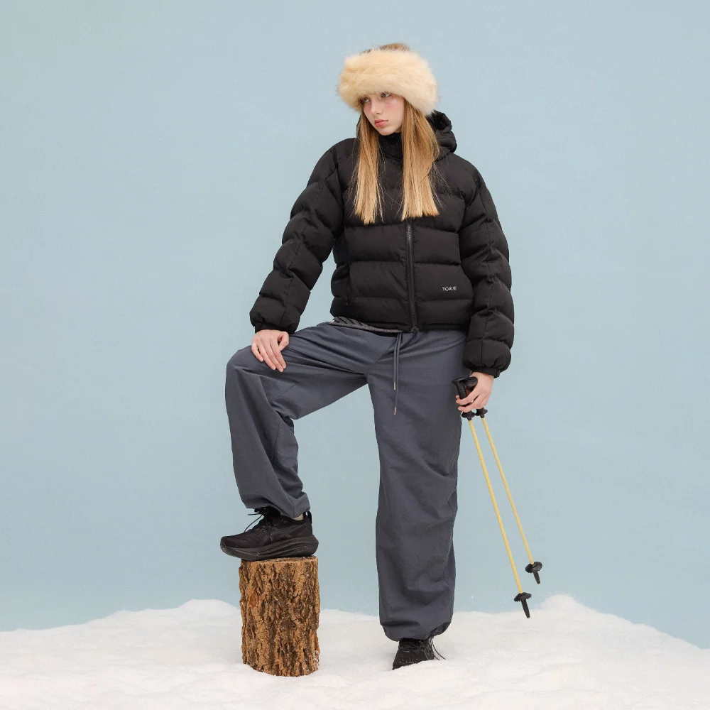 Fleece Inside Nylon Banding Pants (Deep blue)