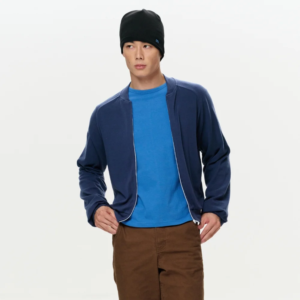 MEN ERA RAGLAN JERSEY ZIP-UP - MIDNIGHT
