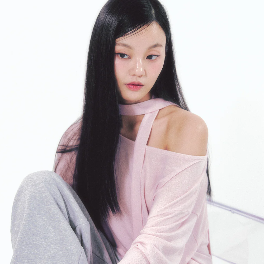 Knit Tie Long Sleeve Set Pink