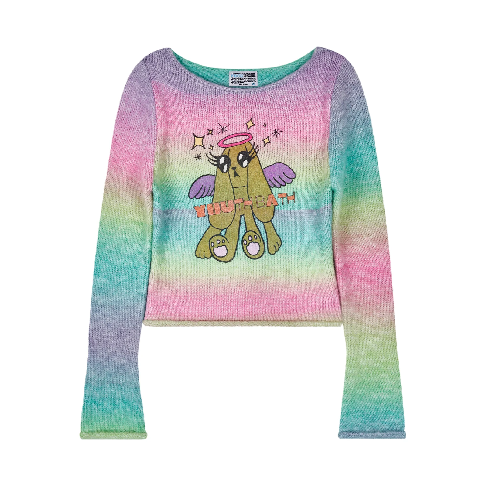 Color Gradation cropped knit_pink