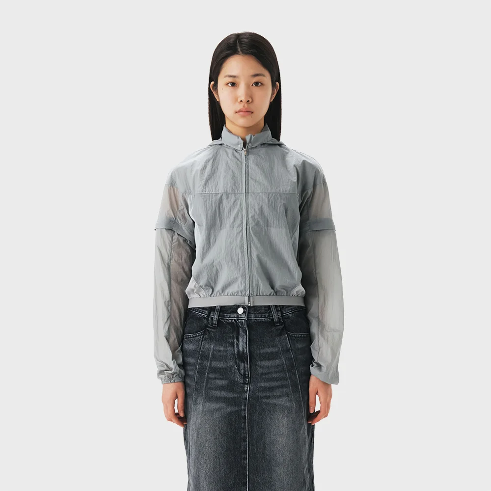 WOMENS DETACHABLE WINDBREAKER (GREY)