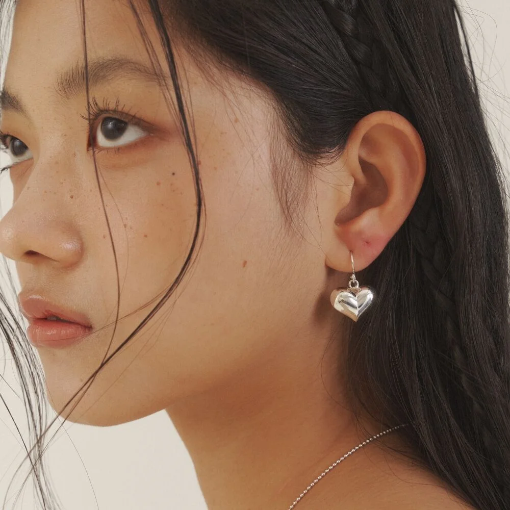 Plump M Heart Earrings