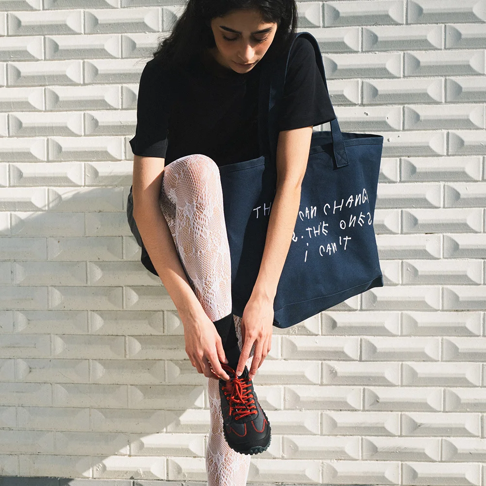 CHECKMATE TOTE BAG (NAVY)