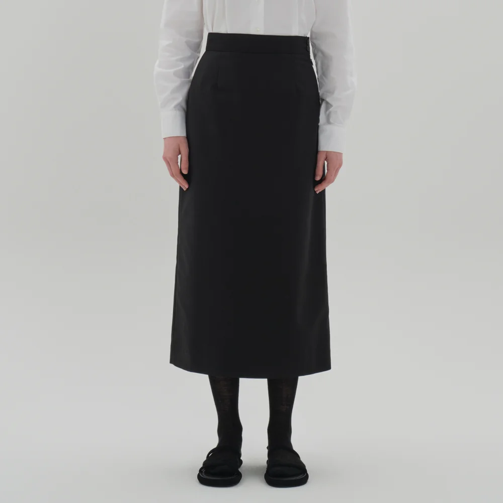 classic H line skirt_black