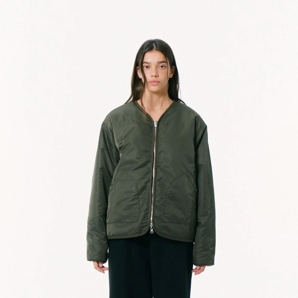 Reversible Round Neck Jacket (3M Thinsulate) (GREEN)