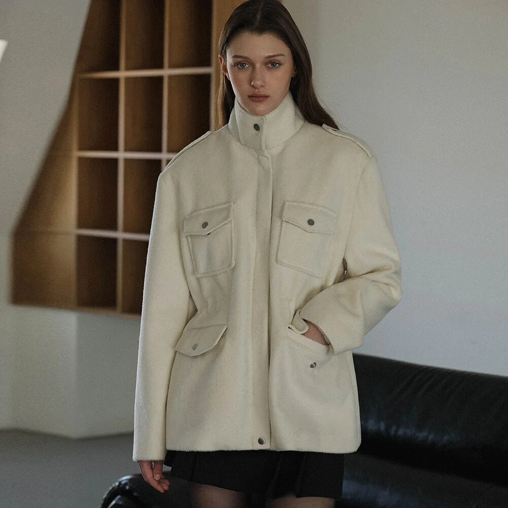 Pocket Half Wool Jacket