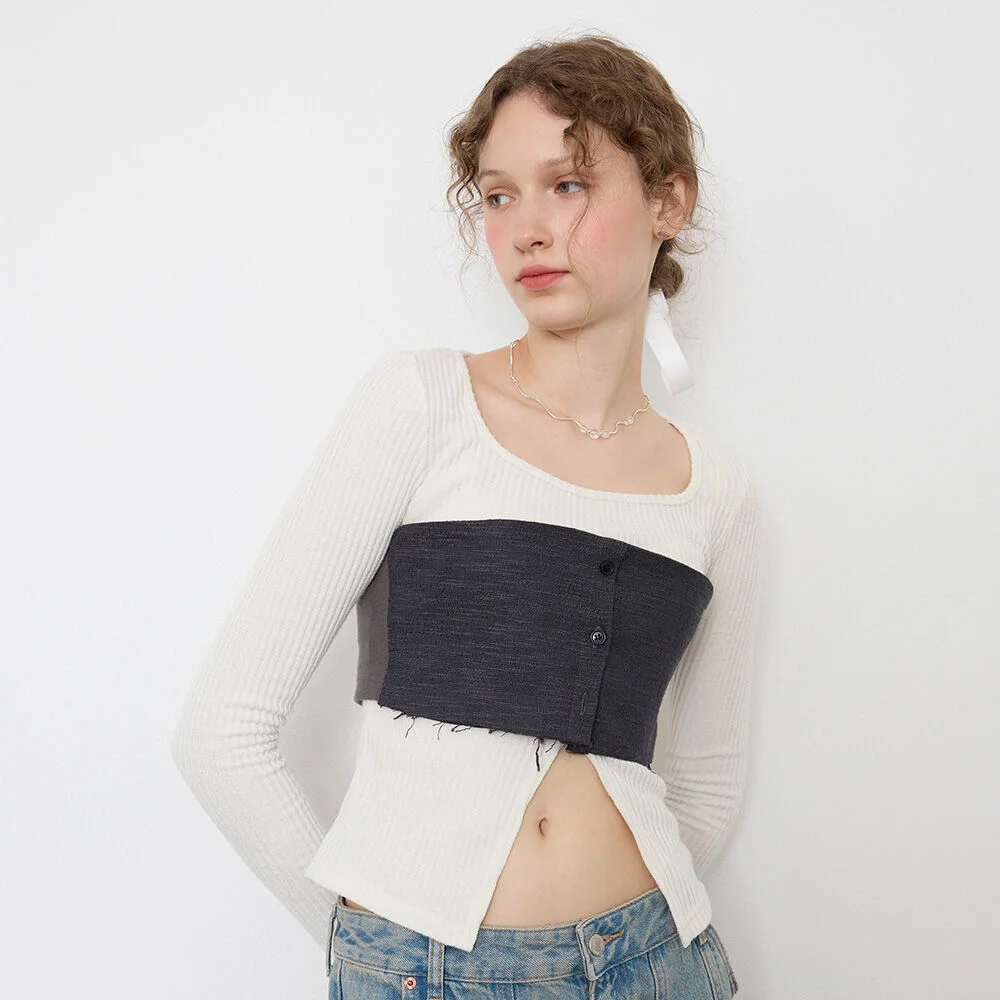 L5 SLIT TUBETOP SET(IVORY)