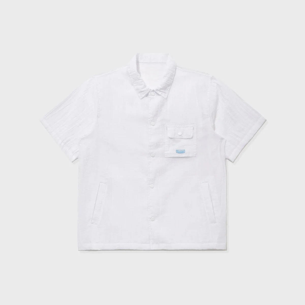 透視 微風 淺 短袖 襯衫外套 WHITE