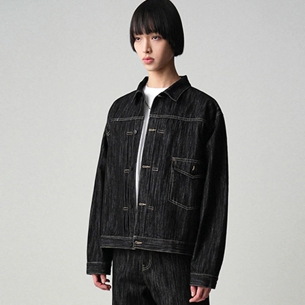 Normal Backpocket Nonfade Denim Jacket BLACK