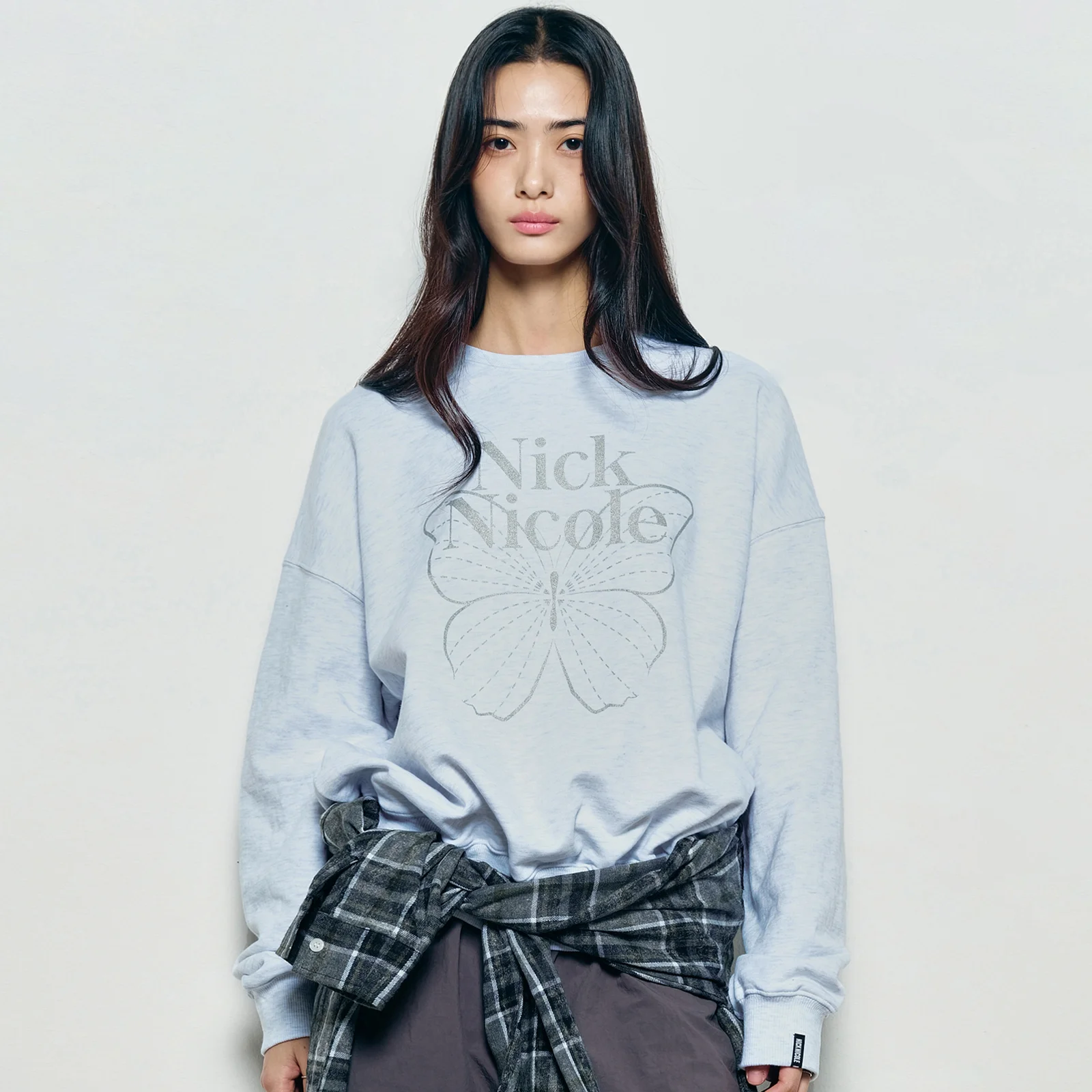 BUTTERFLY SIGNATURE SWEATSHIRT_MELANGE SILVER
