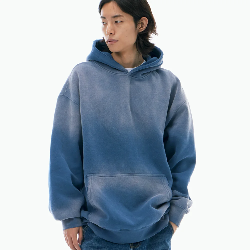 灰塵色 水洗 連帽衫 灰塵色 藍色