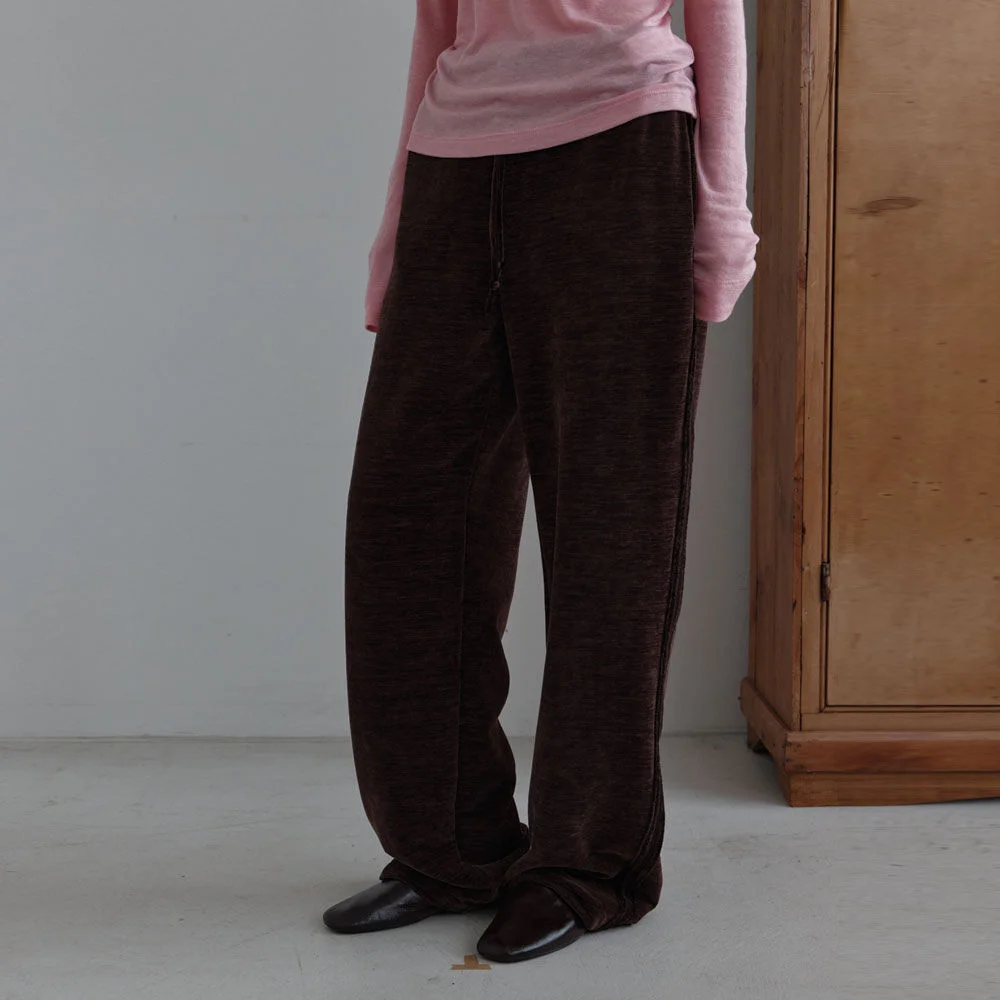 Velvet Side Line Track Pants (Brown)