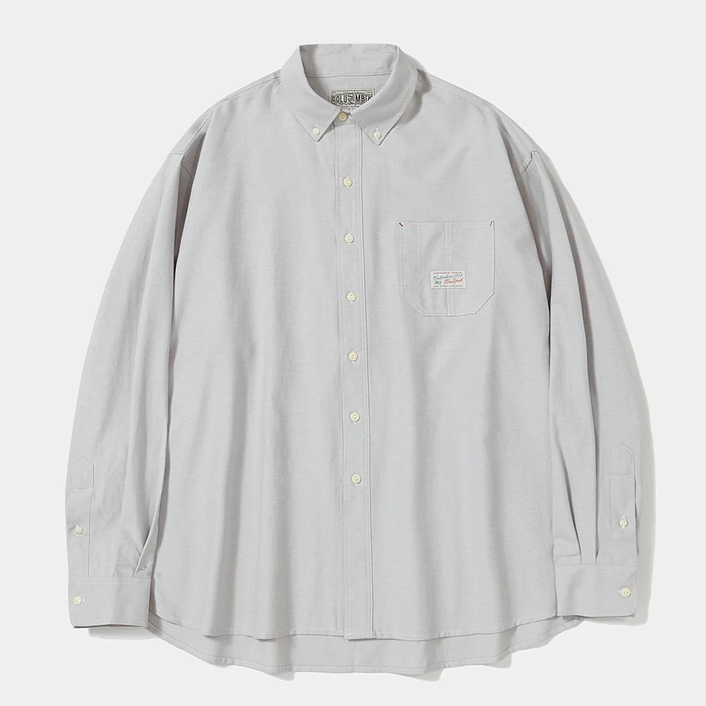 SL-LABEL ONE POCKET OXFORD SHIRTS_GRAY