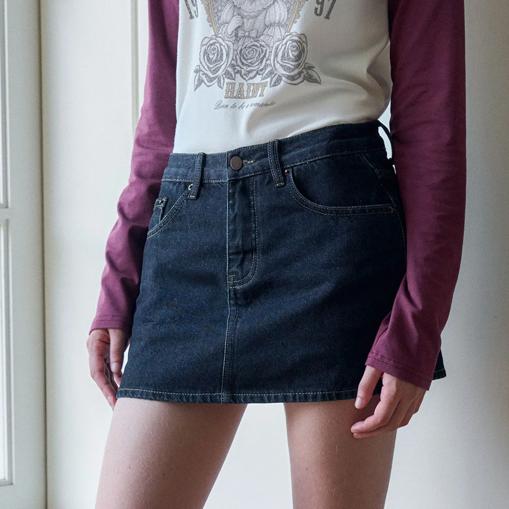 LOW RISE INNER PANTS MINI SKIRT_BLUE
