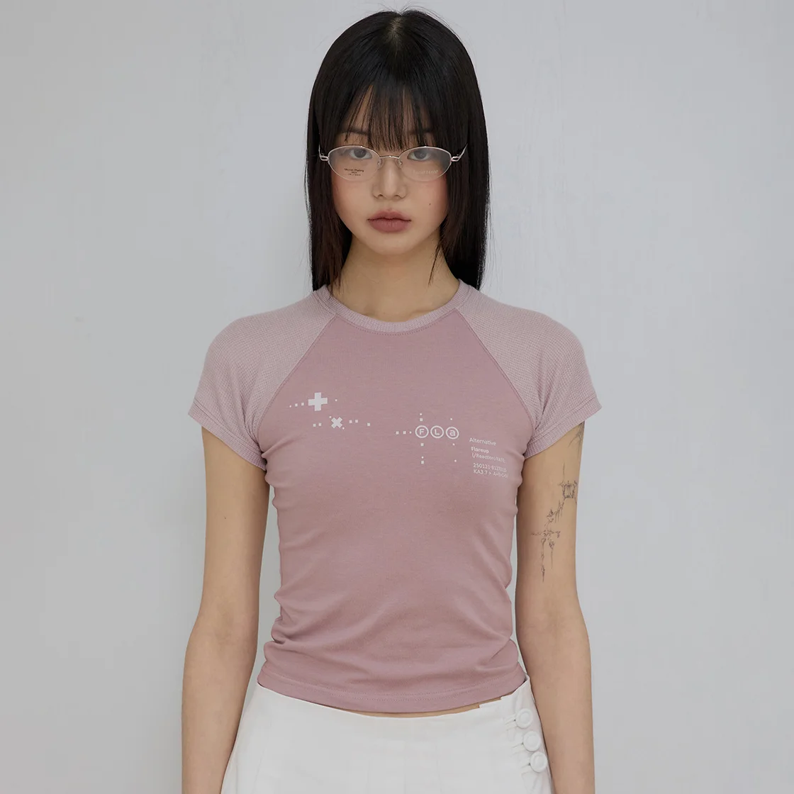 Muta Waffle Raglan T-Shirt (FL-154_Pink)