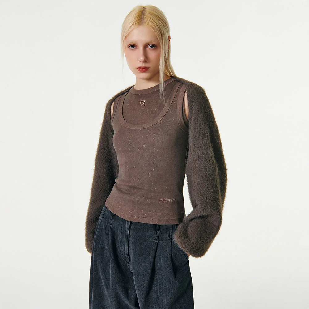 CARRIE HAIRY KNIT BOLERO CARDIGAN
