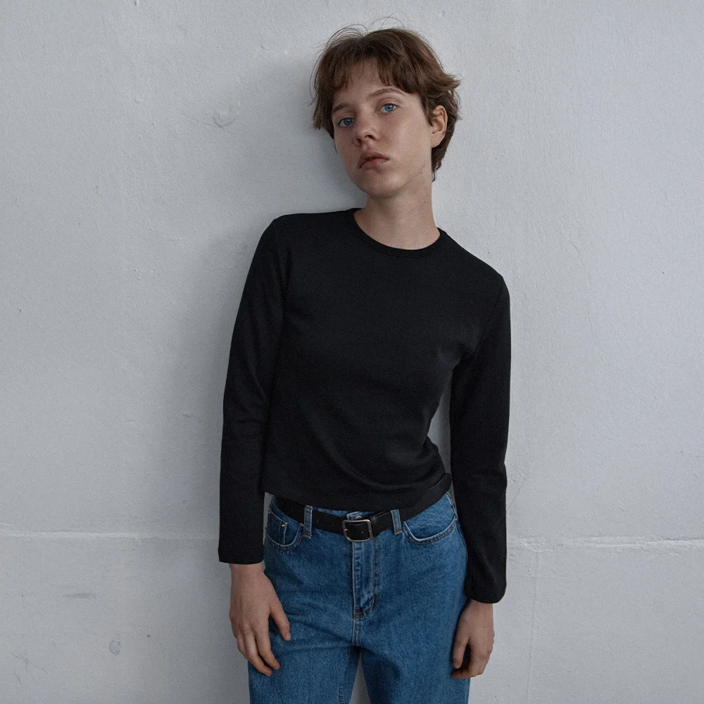 alldy long tee - black