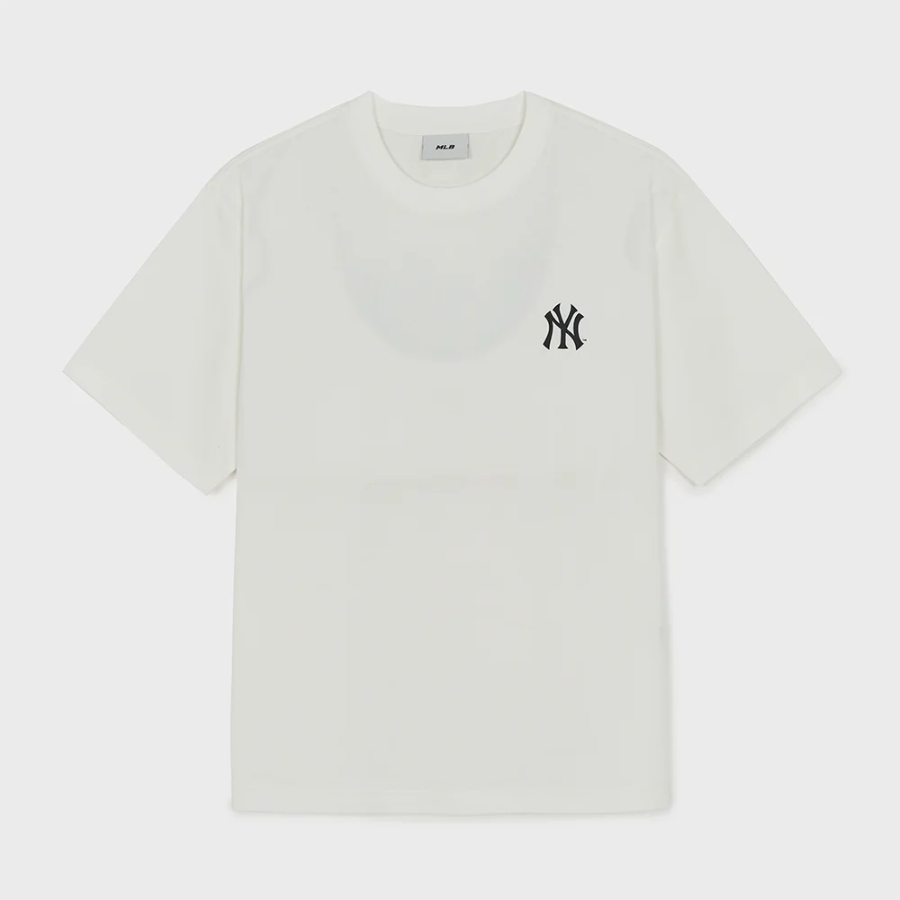 運動風 Cursive 背板 字母 短袖 T恤 NY (Ivory)